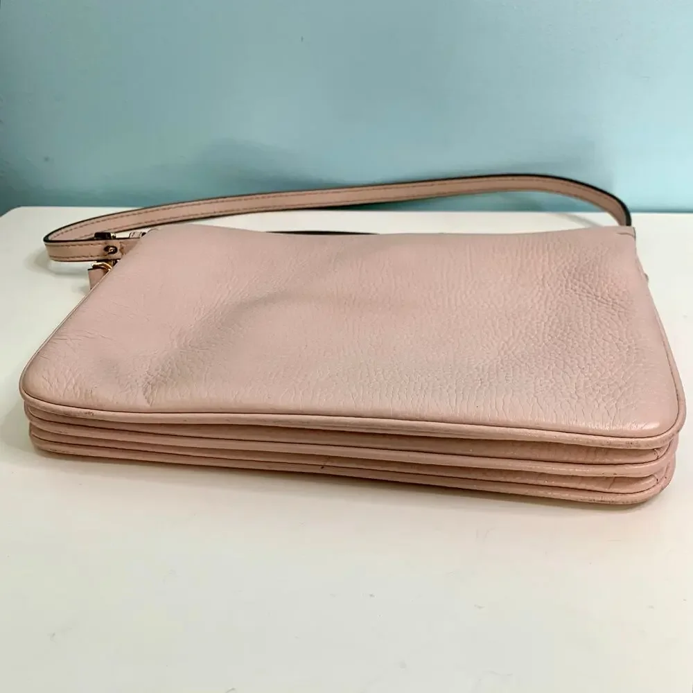 Michael Michael Kors Large Triple Gusset Jet Set Pebbled Leather Crossbody - Picture 3 of 6